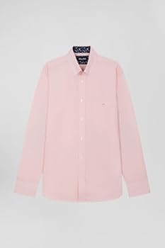 Eden Park Men Cotton Poplin Shirt With Button-Down Collar